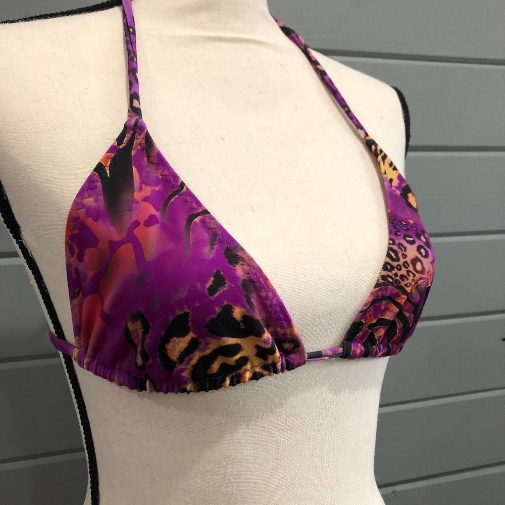 Skinz purple snakeskin animal print bikini